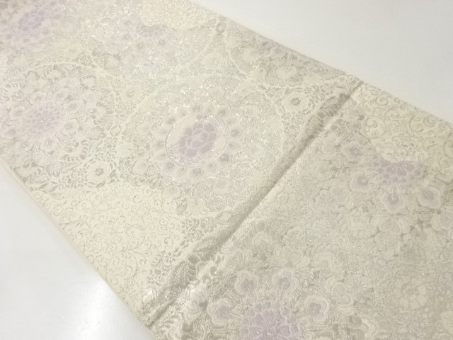 JAPANESE KIMONO / ANTIQUE FLORAL PATTERN WOVEN FUKURO OBI (MATERIALS)